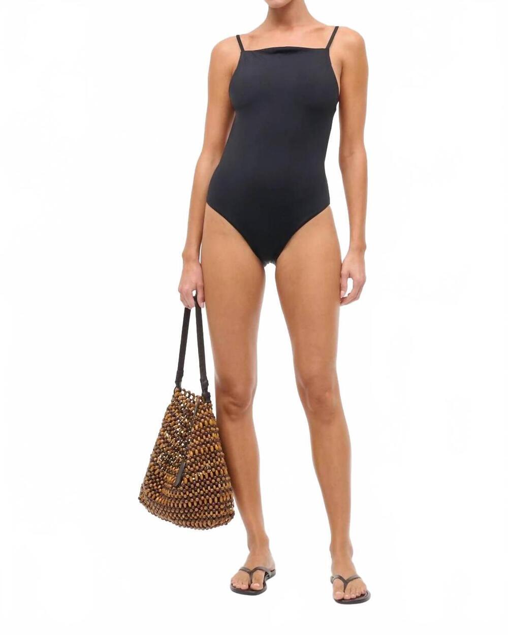 NEW STAUD claudia one-piece swimsuit in black
